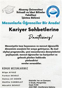 Kariyer Söyleşisi: İşletme Bölümü Mezunları ve Öğrencileri Bir Arada
